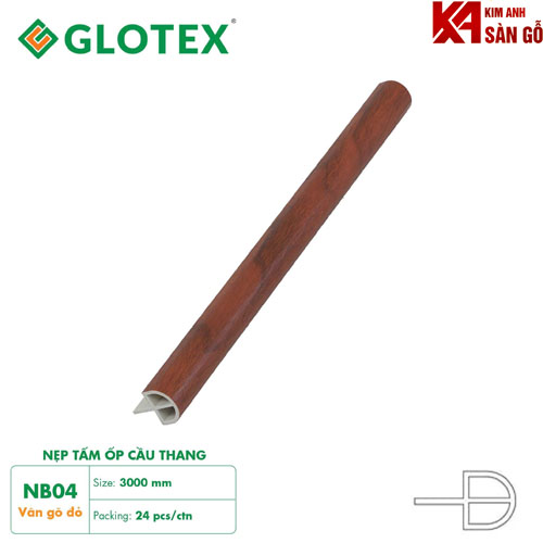 Nẹp Bậc Cầu Thang Nhựa Giả Gỗ Glotex NB-04